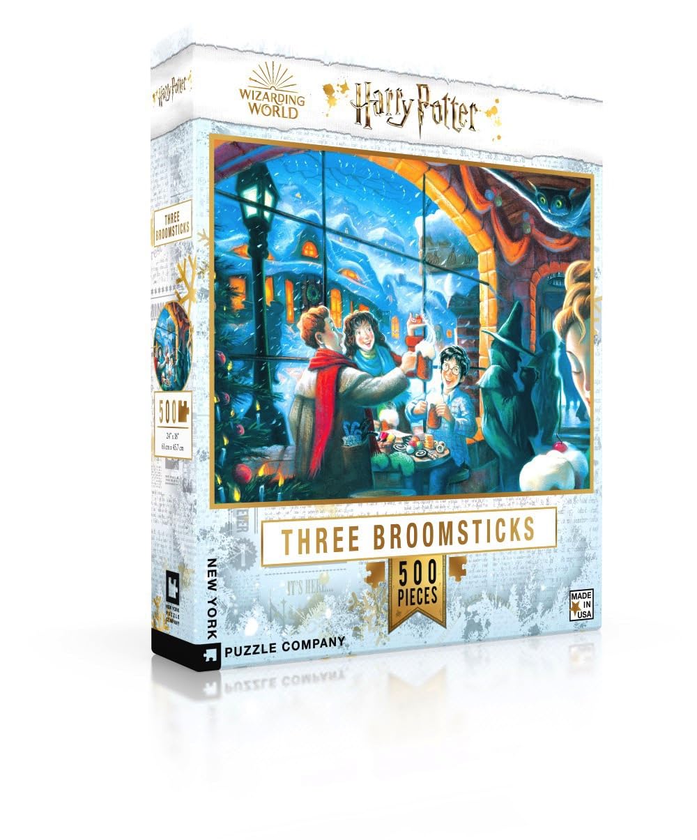 New York Puzzle Company - Harry Potter Three Broomsticks - 500 Piece Jigsaw Puzzle for Family Game Nights by Mary GrandPr  