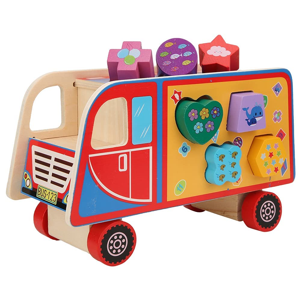 Befunky Montessori Toys For Toddlers, Wooden Shape Matching Blocks Toy 1218 Months, Sensory Learning Educational For Fine Motor