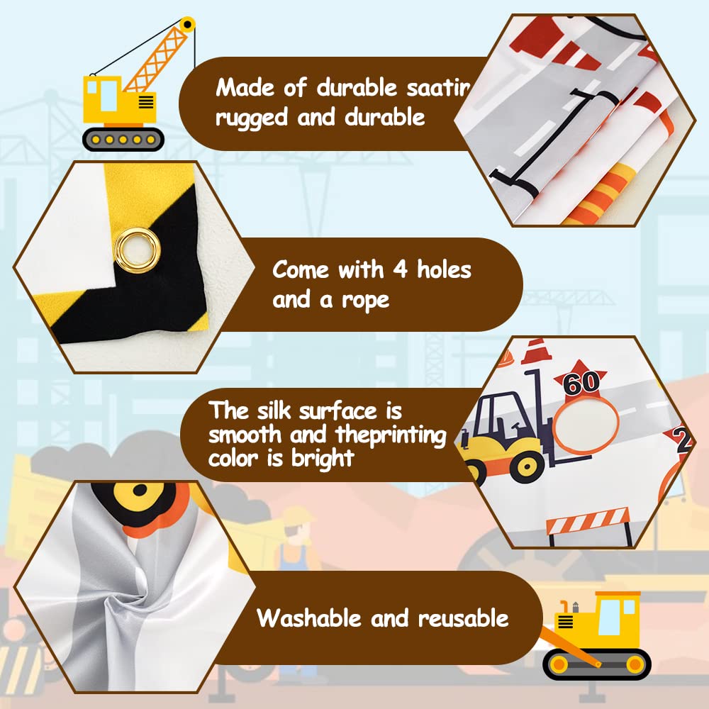 Construction Truck Toss Game Banner With 4 Bean Bags