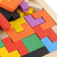 BELLABOTA Wooden Tetris Puzzle Brain Teaser Toy Colorful Jigsaw Game Montessori Intelligence Educational Gift for Baby Toddlers