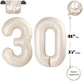 30 Balloon Number, Cream White Number 30Th Birthday Balloons 40 Inch, 30 Years Old Cream White Birthday Decorations For Men Wome