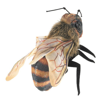 Folkmanis Mini Bee Finger Puppet,Black; Orange-Yellow