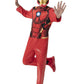 Marvel Iron Man Official Youth Halloween Costume - enhanced Quality Fabric Jumpsuit with Printed Design and Plastic Mask - Size Medium Red