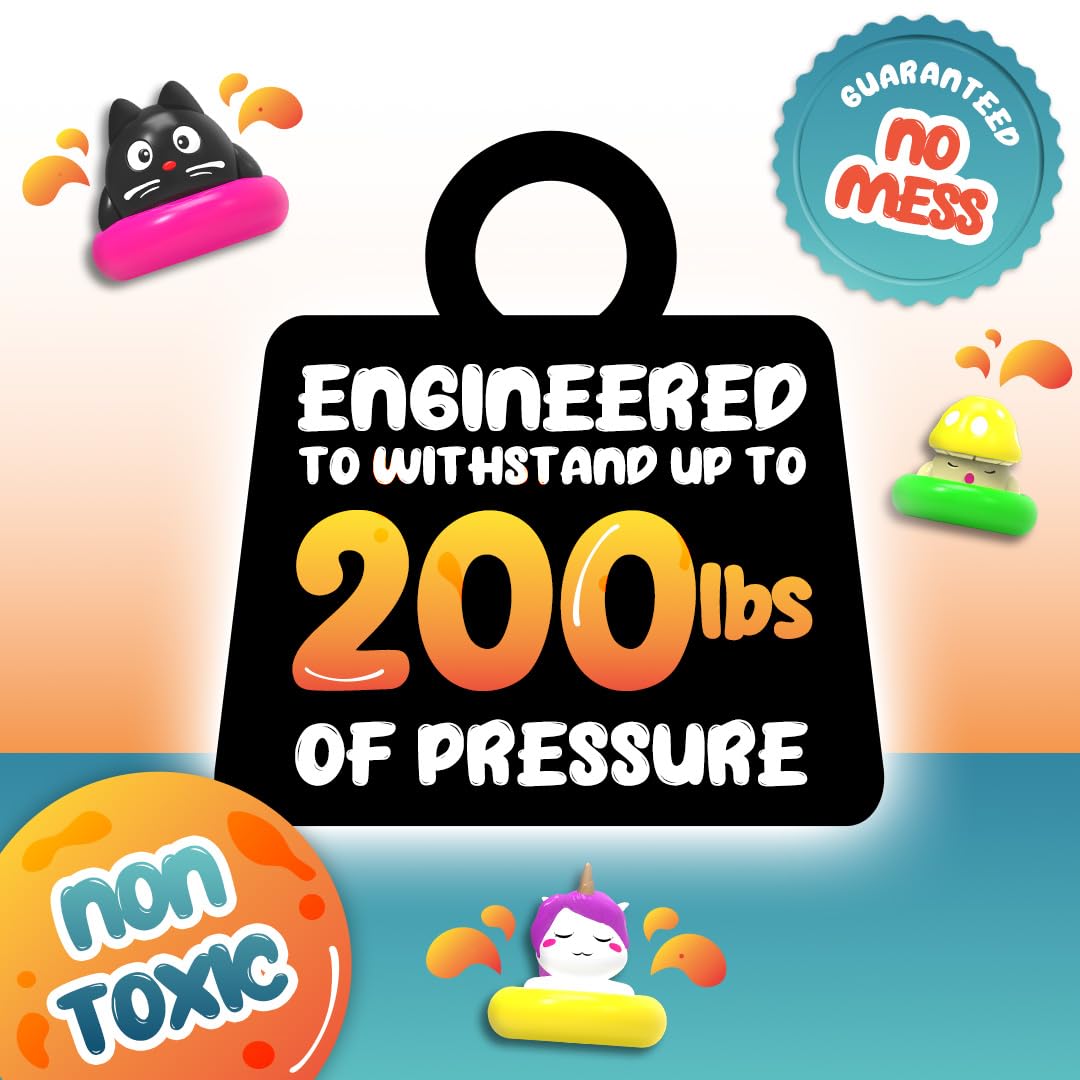 Goonameez Hand-Held Sensory Toy With Floating Characters - Mesmerizing Water Mix Fidget - Collect All 6 Unique Shapes For Squish