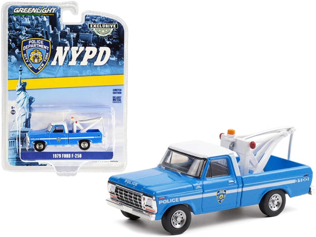 Greenlight 30224 Ford 1979 F-250 With Drop In Tow Hook - New York City Police Dept Nypd (Hobby Exclusive) 1:64 Scale