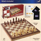 Fun+1 Toys! Wooden Chess Set For Adults And Kids, 15 '' Portable Chess Board Set With Chess Pieces & Drawstring Bag