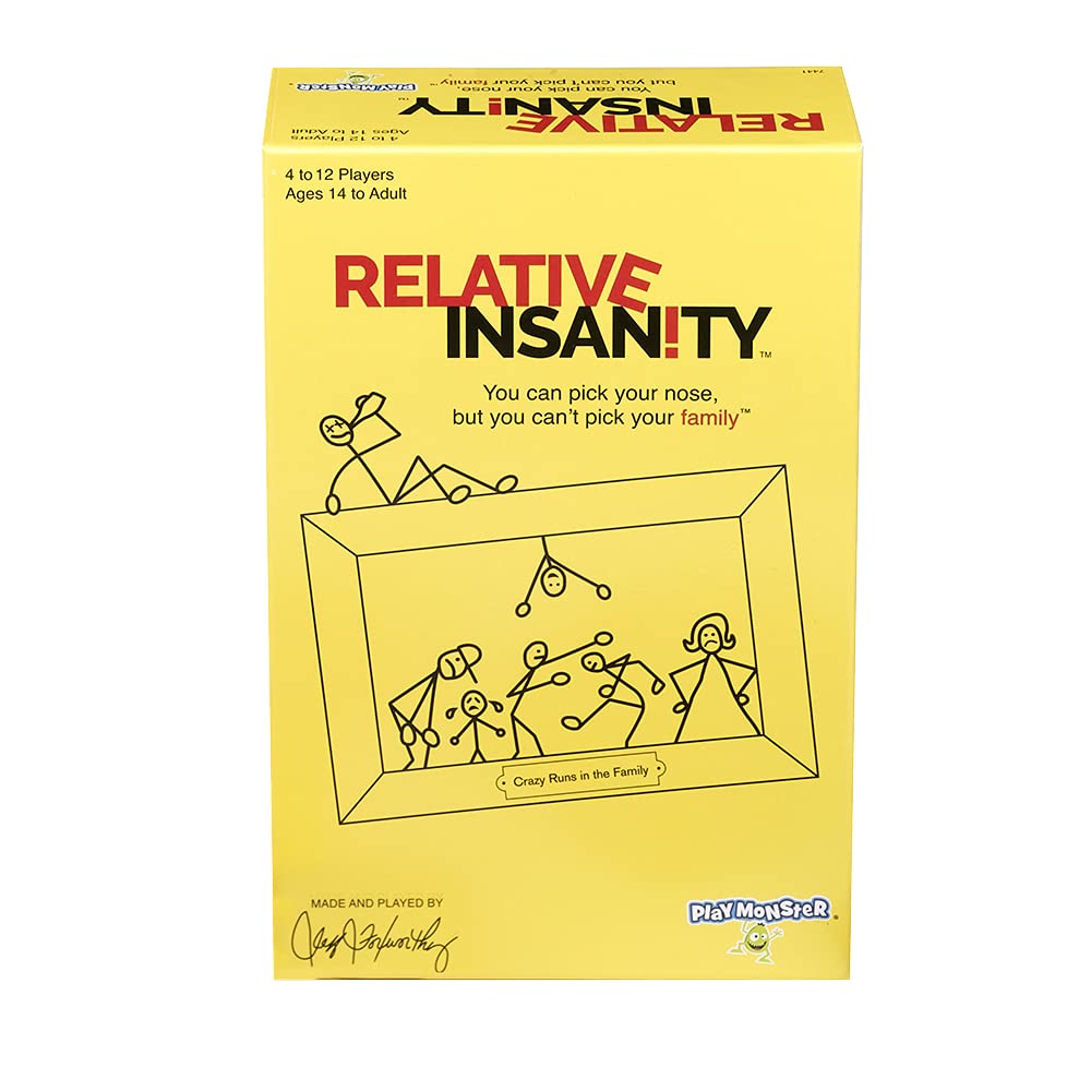 Relative Insanity  Card Games - Family Games Night  Kids Games  Laugh Till You Drop Card Games for mature-themeds  Travel Games  Fun  Kid Games  Designed by Comedian Jeff Foxworthy  Multi-Player  Ages 14+