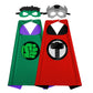 Riorand Kids Superhero Capes And Masks, Ideal For Boys And Girls Cosplay,Birthday Party,Christmas,Halloween Dress Up Red+Green