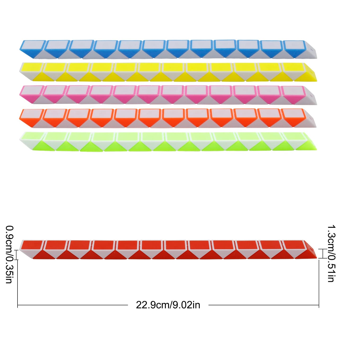 Lendod 12 Pack 24 Blocks Mini Fidget Snake Cube Mini Twist Puzzle Cubes Magic Speed Cubes Toy For Kids Party Bag Fillers, Party