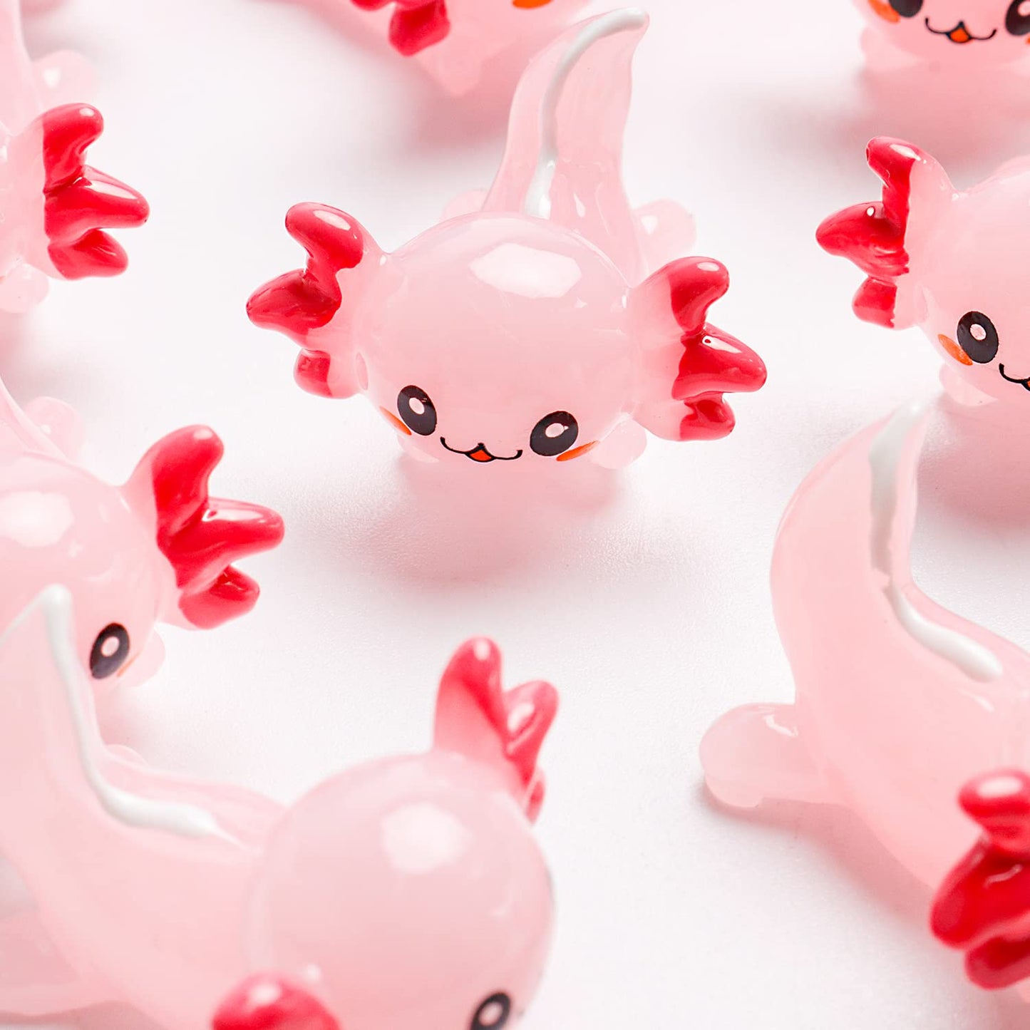 X Hot Popcorn 30PCS Mini Axolotl Colorful Mini Resin Axolotl Figurines Charms Tiny Animal Figures Cute Axolotl Cake Topper Axolo