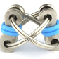 Tom'S Fidgets Original Flippy Chain Fidget Toy - Perfect For Adhd, Anxiety, And Autism - Bike Chain Fidget Stress Reducer For Adults And Kids (Double Blue)