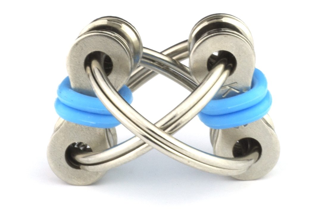 Tom'S Fidgets Original Flippy Chain Fidget Toy - Perfect For Adhd, Anxiety, And Autism - Bike Chain Fidget Stress Reducer For Adults And Kids (Double Blue)