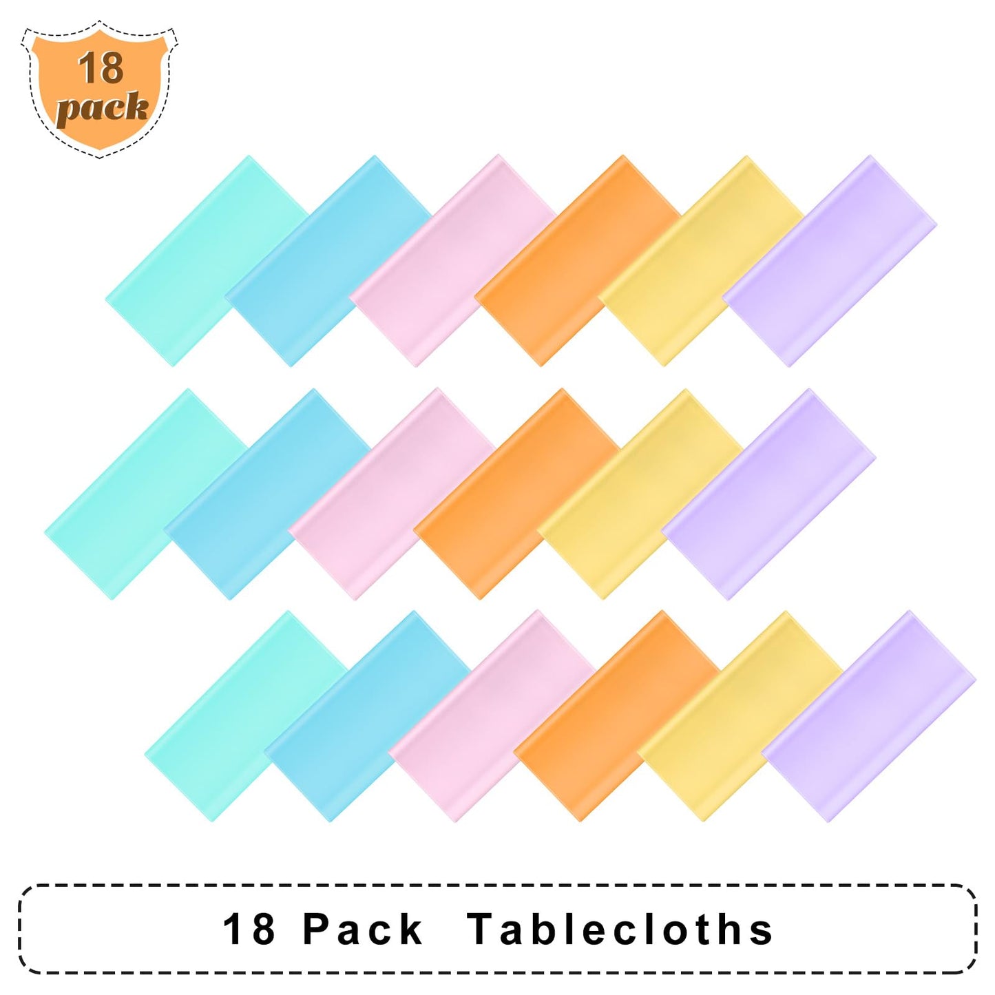 Moukeren 18 Pack Plastic Tablecloths Bulk 54 X 108 Inch Disposable Rectangle Table Covers Waterproof Party Table Cloths For Indo