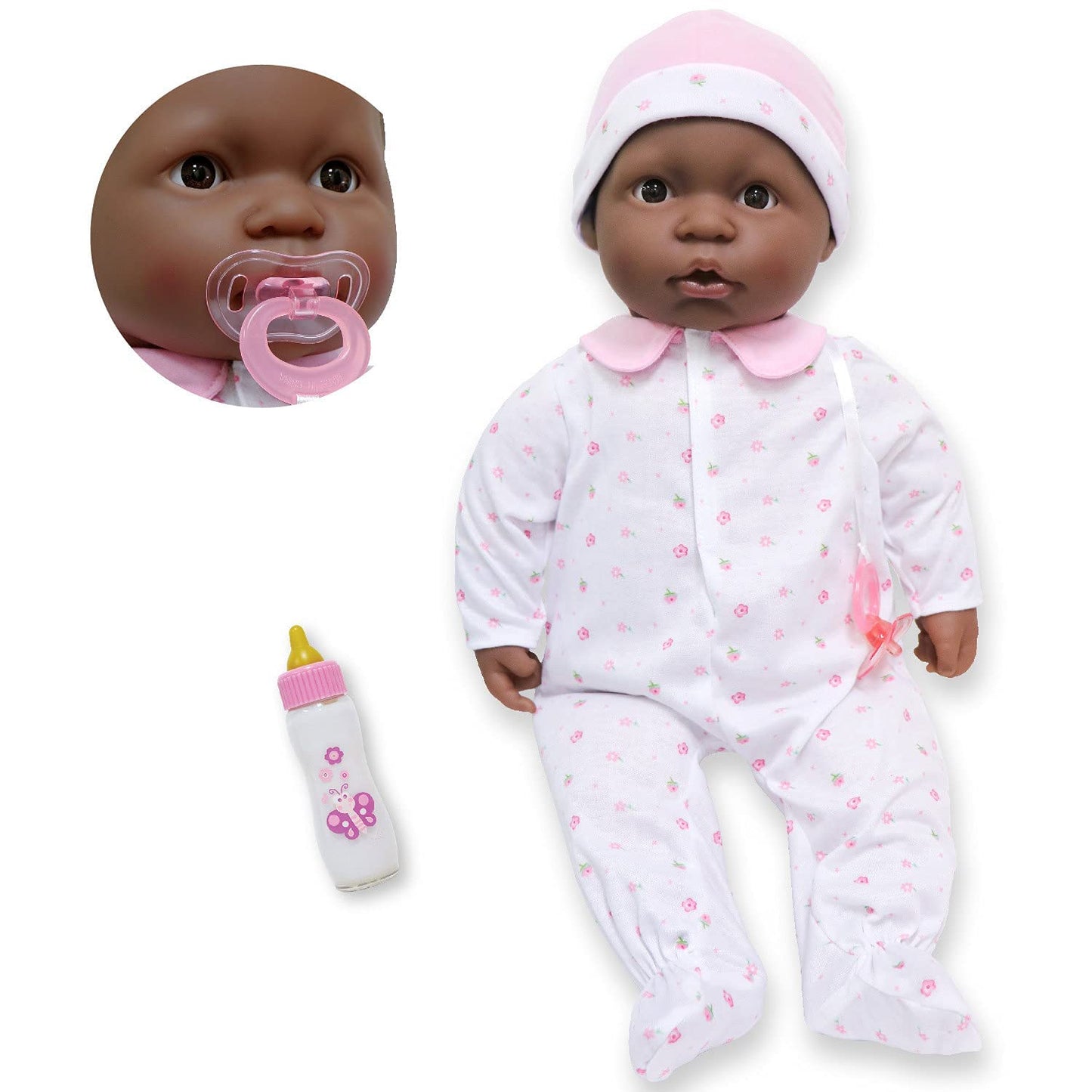 Jc Toys - La Baby | African American 20-Inch Large Soft Body Baby Doll | Washable | Removable Pink Outfit W/ Hat And Pacifier | For Children 2 Years +