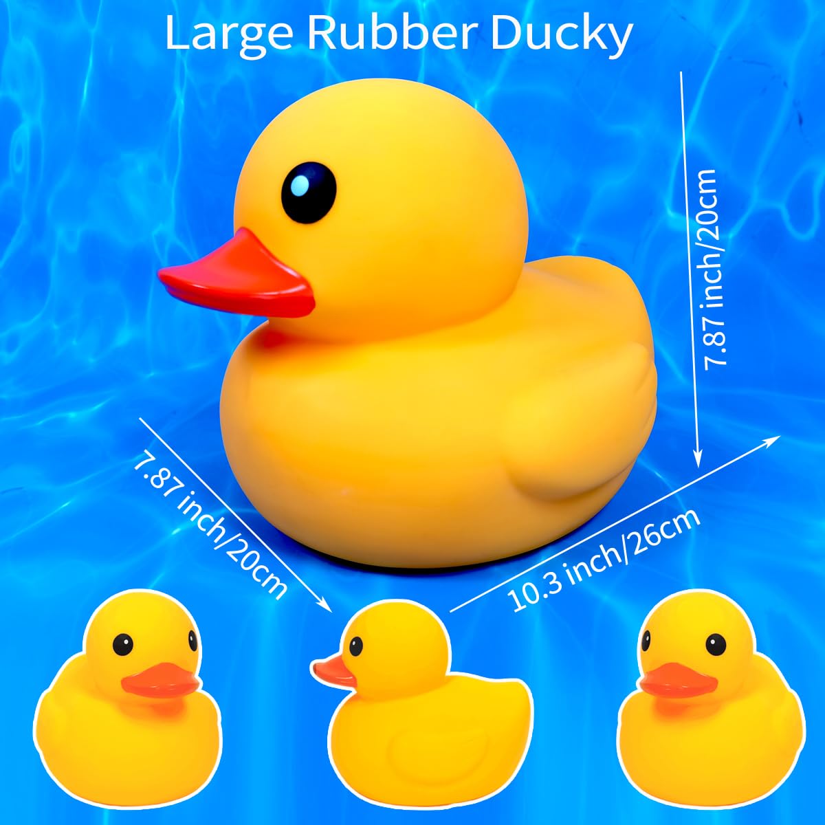 Kalafona 17.7 Giant Yellow Rubber Duck Bath Toy - Jumbo No Hole Waterproof for Baby Showers, Parties, Beach & Pool Fun