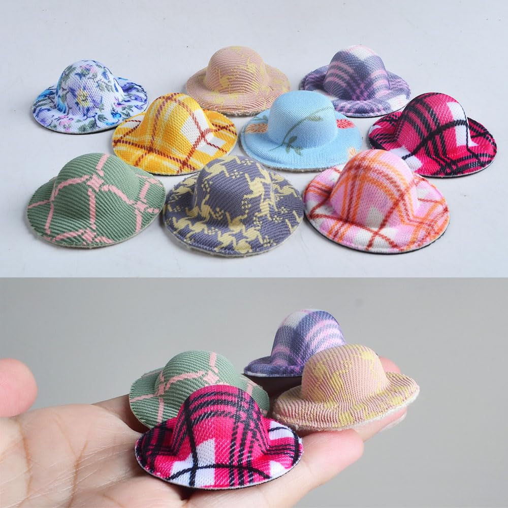 NWFashion 9PCS 1/12 Mini Dollhouse Play Sun Hats Beach Paying Accessories Random Style