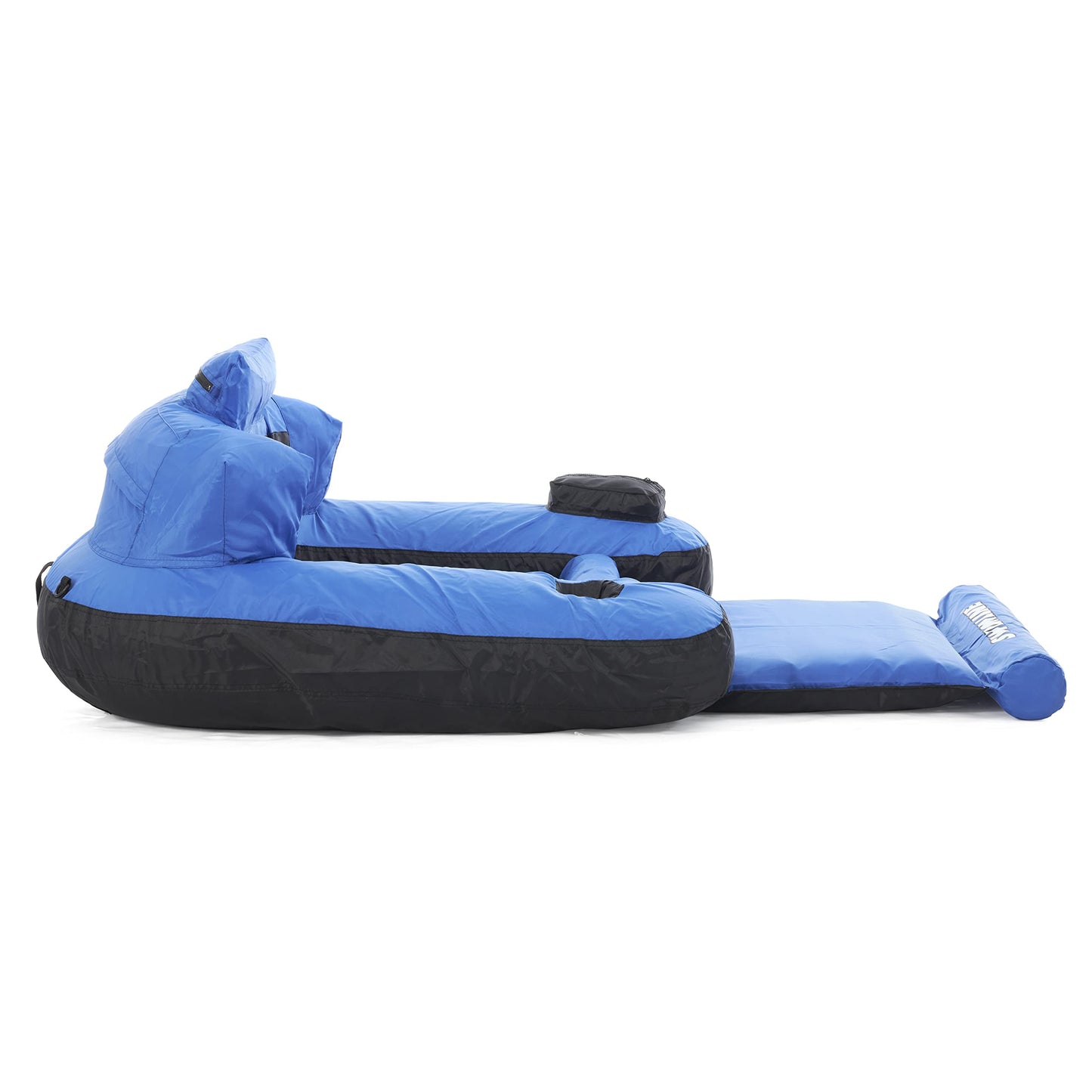 Swimline Inflatable Pool Lounger Chair - Durable Vinyl with Armrest, Backrest, Cupholder, Blue, Model NT145