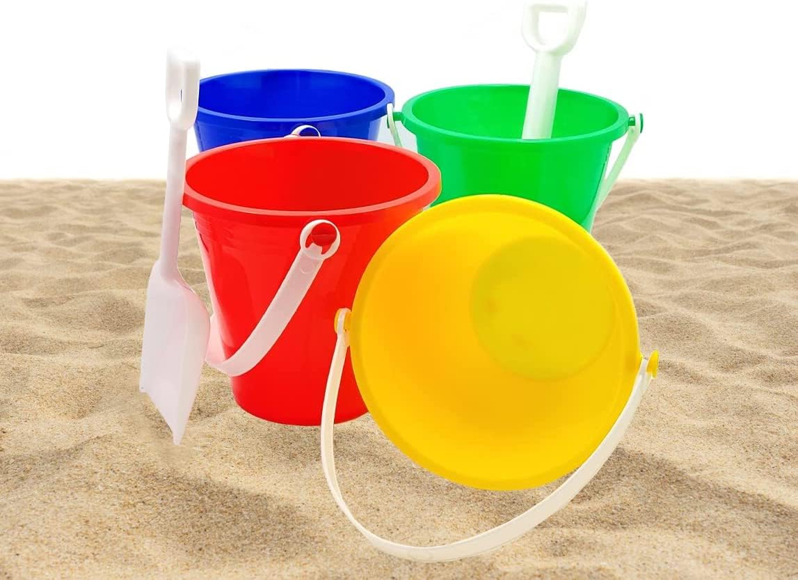 The Dreidel Company Beach Day Playsets, Play Set Includes 1 Sand Bucket, 1 Shovel, Birthday Treats For Boys And Girls, Party Fav