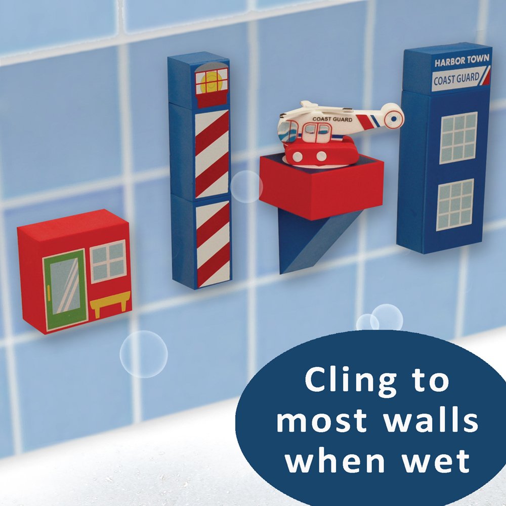 Bathblocks Floating Coast Guard Set, Red & Whte