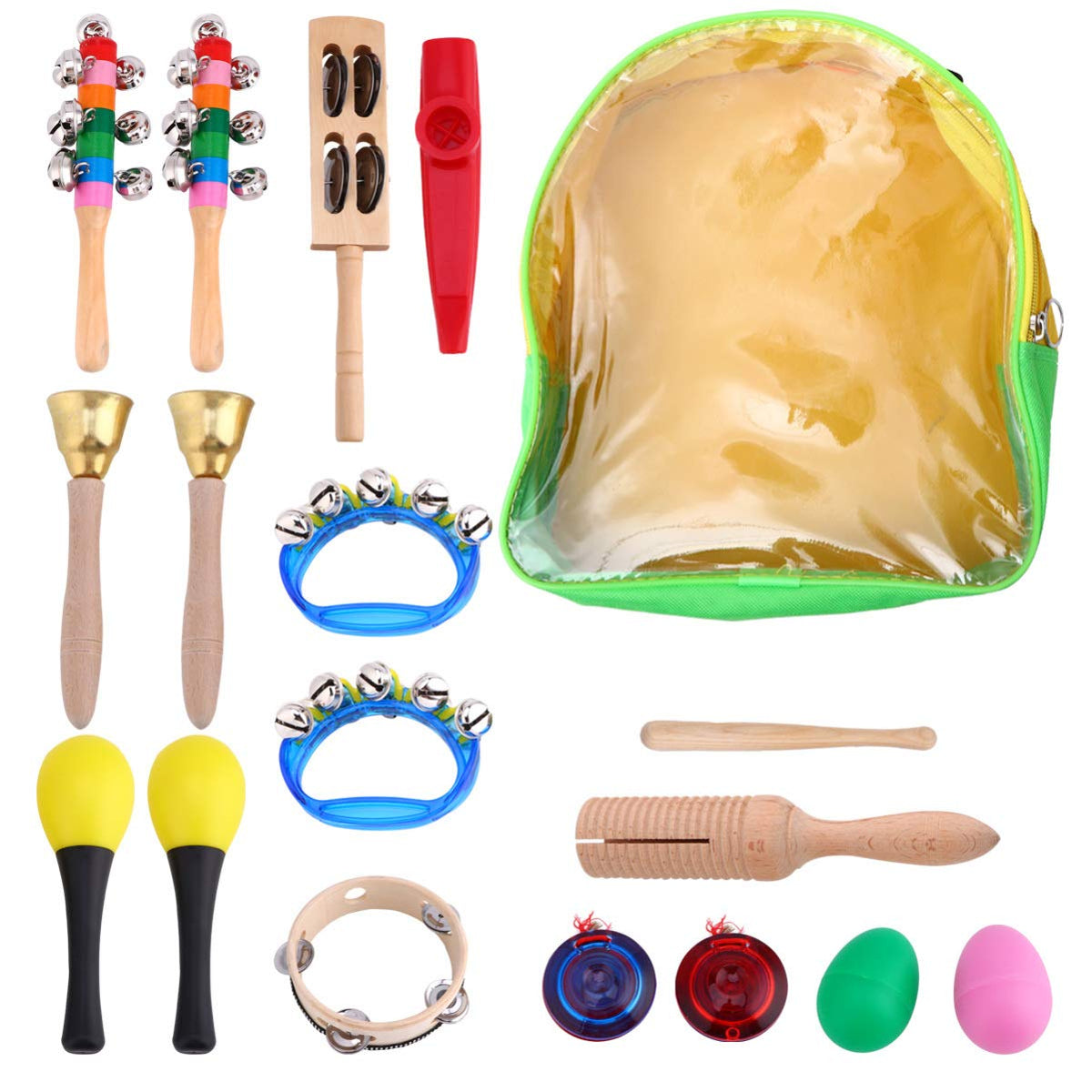 Excluzo Wooden Musical Instruments Toys Set Percussion Instruments For Kids Toddlers Preschool Educational Music Toy With Storag