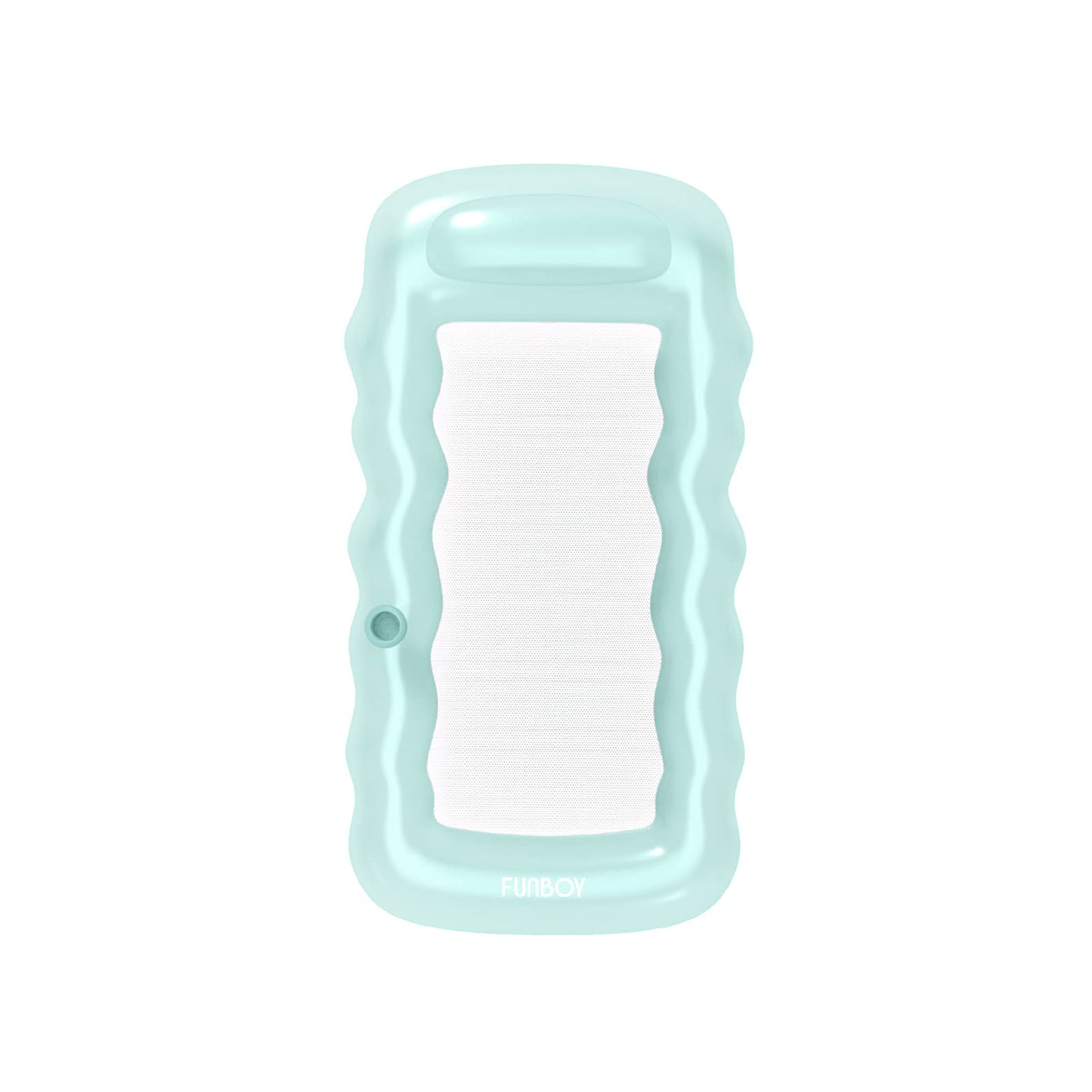 FUNBOY Giant Inflatable Luxury Clear Mint Blue Mesh Lounger Water Hammock Pool Float, Perfect for a Summer Pool Party, Cup Holde