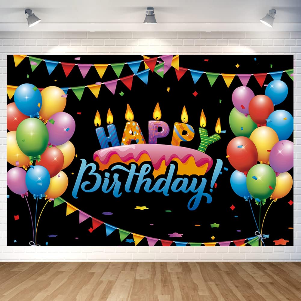 Cake With Candles Birthday Party Decoration Cake With Candles Balloon Happy Birthday Backdrop Cute Photo Background Banner Poste