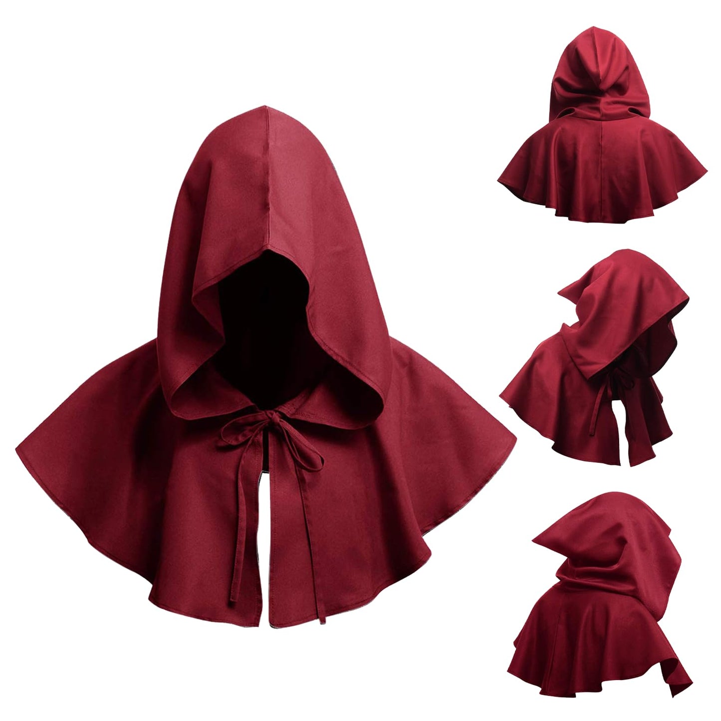 Varuotu Shy Guy Mask White Anime Mask Halloween Mask Funny Face Mask Halloween Costume Cosplay Props Accessories (Girl+Red Cloak