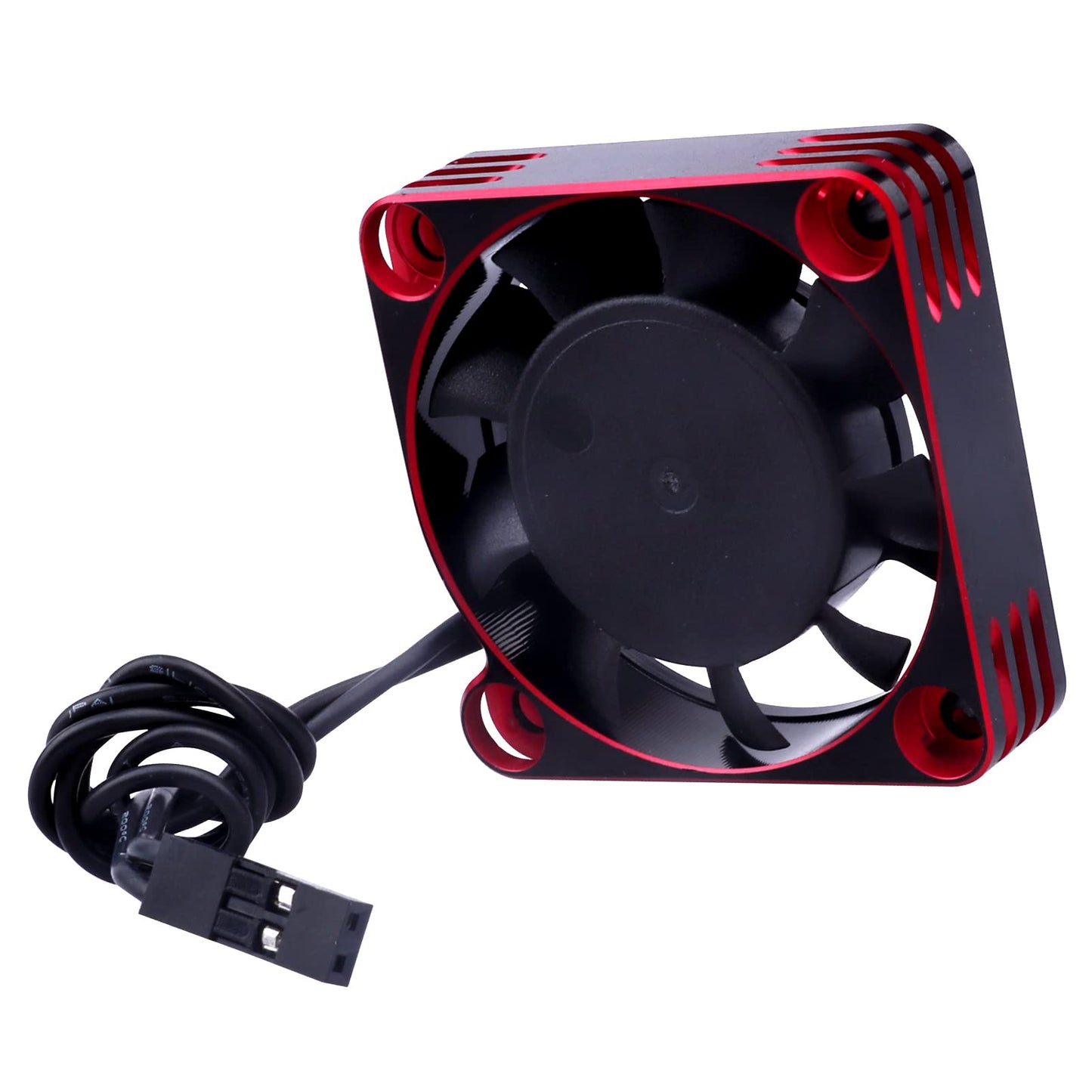 RC Motor Cooling Fan 40x40mm 16000RPM 540 550 Motor ESC Heatsink Brushless Cooling Fans for 1/10 1/8 RC Car (Black & Red)