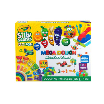Crayola Playdough Mega Activity Set - Silly Scents | 50 Pieces-20 Scented Dough Packs, 30 Kids Play Dough Tools | Alphabet, Lett