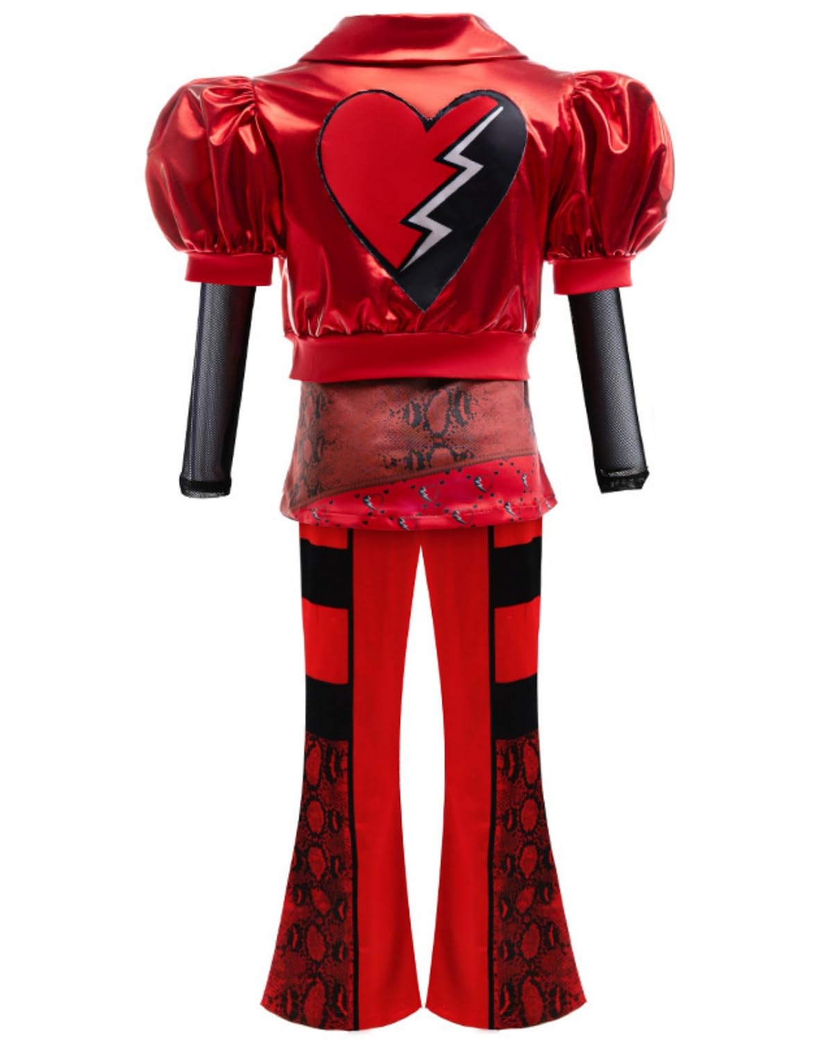 Girls Kids Rise Of Red Costume Halloween Cosplay Includes Jacket Skirt Pants Wig 4-Piece Set 5-14Y