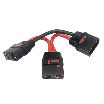 Babuvya Qs8 Charge Lead 1 Male To 2 Female With 3.5Inches / 9Cm 8 Gauge Silicone Wire For Rc Battery Charging And Jumper (Qs8 1