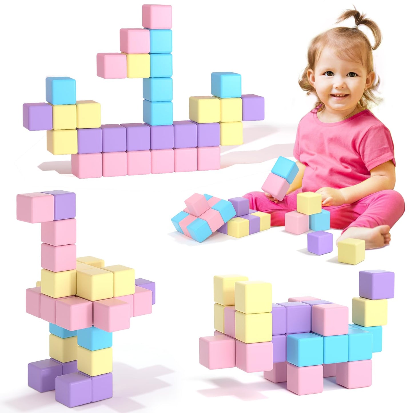 Magnetic Blocks For Toddlers Ages 3-5 Macaron 1.21 Inches Magnetic Building Blocks For Kids Ages 4-8 Gifts Montessori Magnet Cub