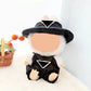 Clothes for Labubu(NO Doll)   Hat & Overalls Set for Labubu Clothes 15cm/17cm Dolls Accessories Suit  Doll Outfit Stylish Clothes  White Puppy Charms Gift for You (Black Set)