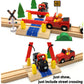 Wooden Crane Toy Set with Train Cars - Compatible with Major Wooden Rail Brands - Ages 3-5