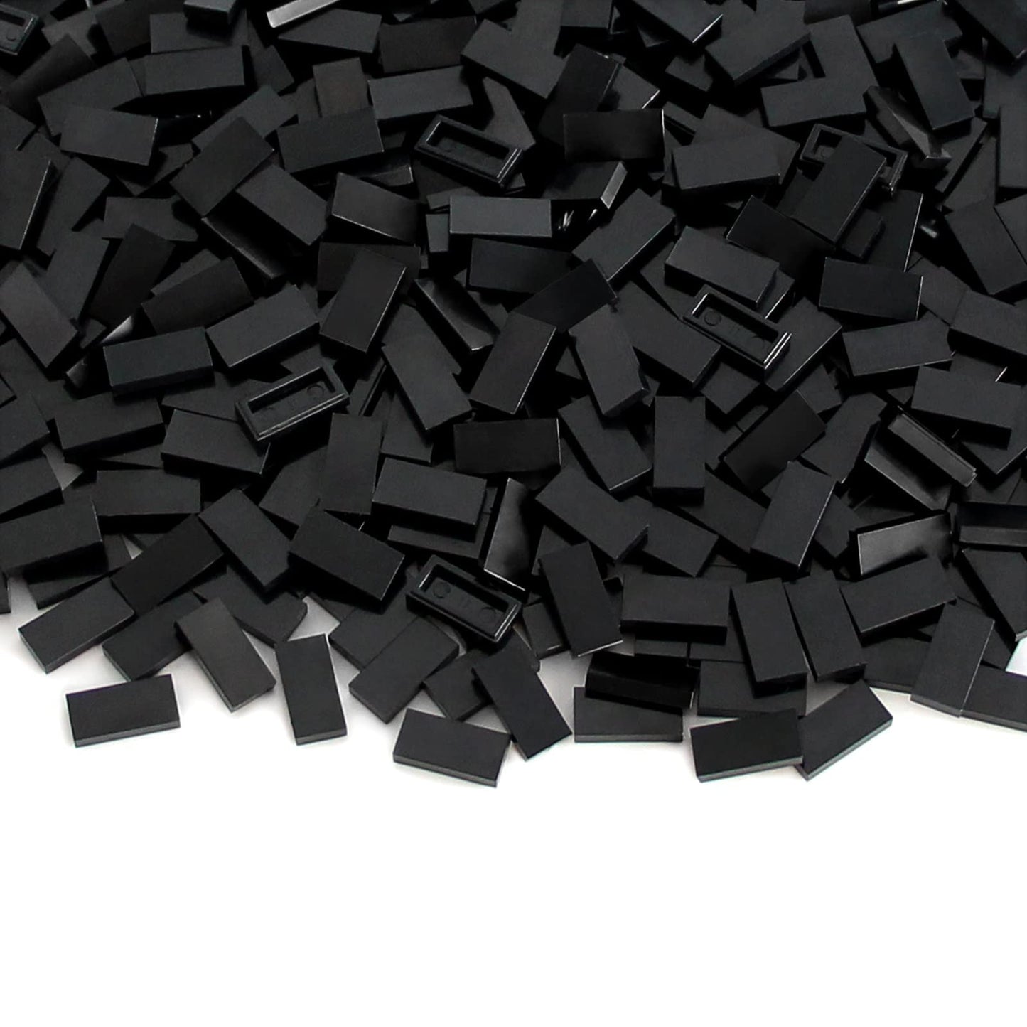 Black 1×2 Tile ×700 Parts And Pieces Flat Moc Bricks, Bulk Building Blocks For Smooth Surface Wall Floor, Toy Accessories Compatible With Major Brands