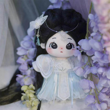 Niannyyhouse 20Cm Plush Doll Long Hair Girl Humanoid Stuffed Body No Attribute 8' Normal Body Wearable Clothing Dress Up Gifts (A-42-Without Skeleton)