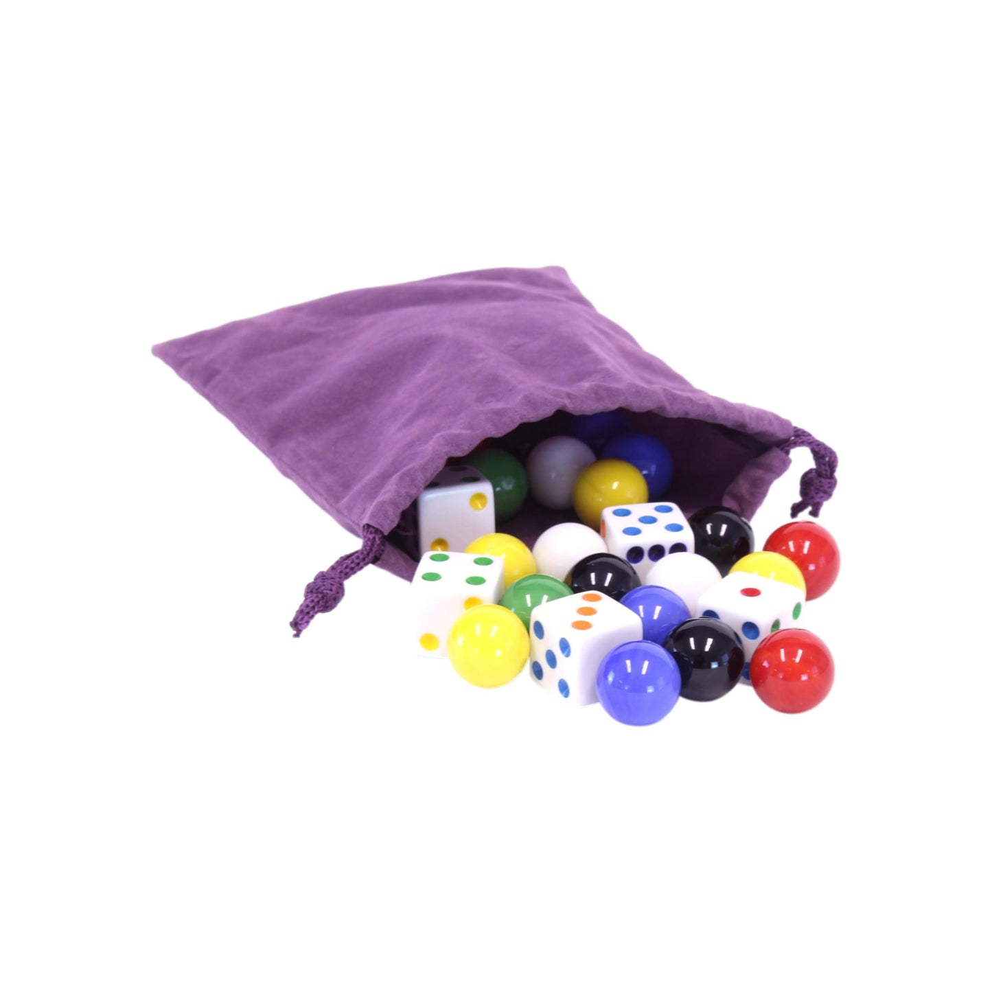 Game Bag Of 24 Glass Marbles (16Mm Diameter) And 6 Dice For Aggravation Game