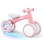 Sereed Colorful Lighting Baby Balance Bike, Toys For 1 Year Old Boys Girls, 12-24 Month Toddler Balance Bike With 4 Silence Wheels, First Birthday Gift (Pink)