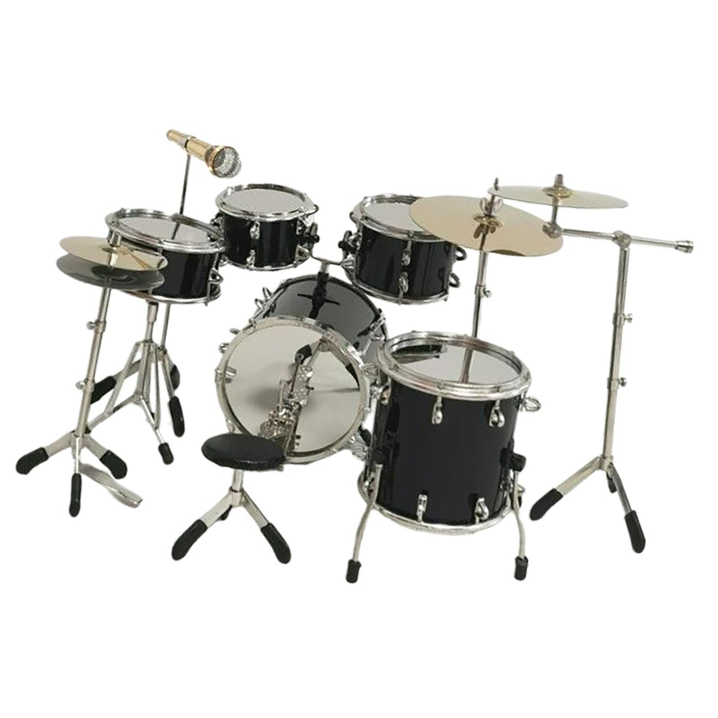 Merishopp Kid 8X Realistic Mini Drum Set Music Instrument Accessories For Dollhouse Black|Toys & Hobbies | Action Figures | Musi