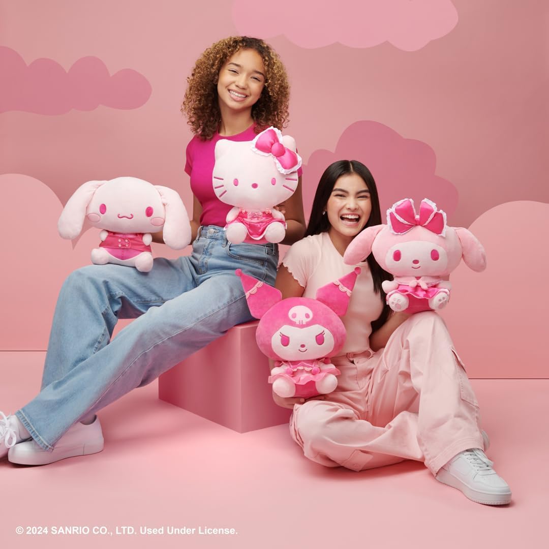 Hello Kitty My Melody 12" Pink Monochrome Plush Toy - Soft Polyester Stuffed Animal