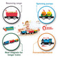 Hape Battery Powered Engine Set | Colorful Wooden Train Set, Battery Operated Locomotive With Working Lamp