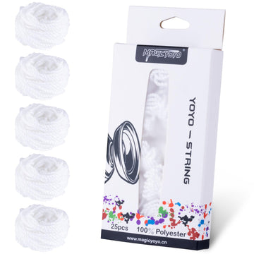 Magicyoyo 100% Polyester Professional Yoyo Strings For Responsive And Non Responsive Yoyos - Pack Of 25 Color White