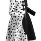 Pexlaxy Kids Girls Cruella Deville Costume 2021 Halloween Cosplay Coat Cloak For Child,Xlarge