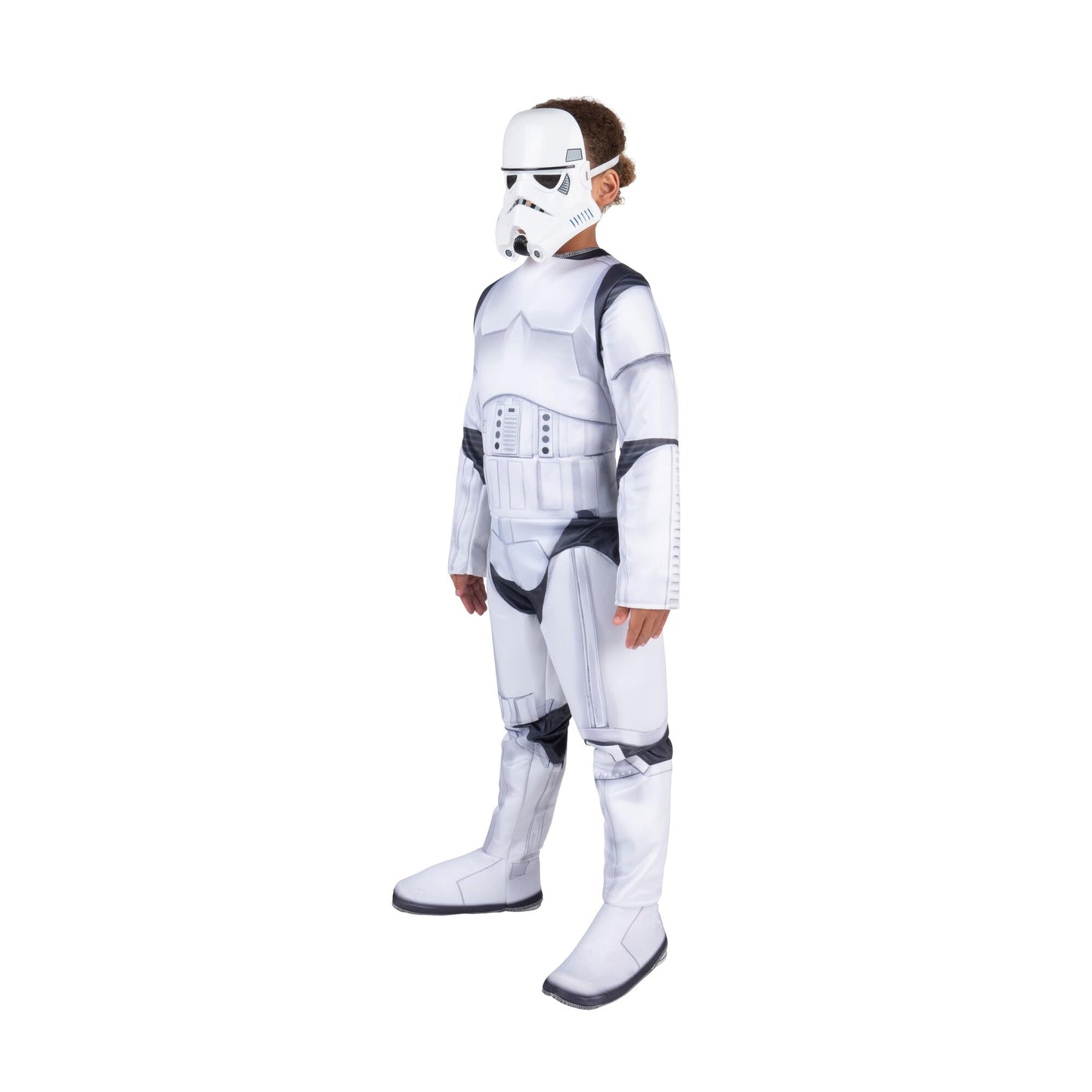Star Wars Stormtrooper QUALUX Costume (Child) - Qualux Jumpsuit with 3D Half Mask (Small) White