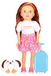 Bumbleberry Girls Travel Set - Cassidy, Auburn, 15 Inches, Lt15031
