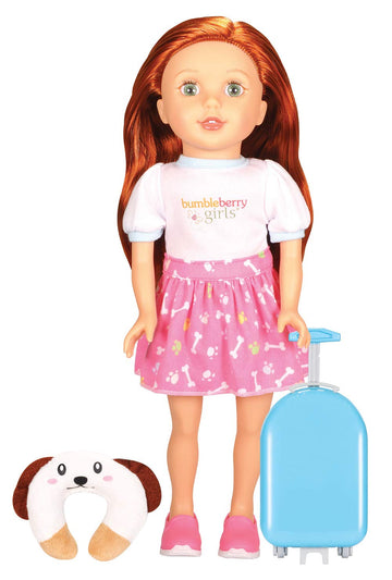 Bumbleberry Girls Travel Set - Cassidy, Auburn, 15 Inches, Lt15031