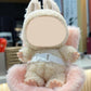NUJOLI La-bubu Car Seat with Soft Furry Cushion for 10-17cm Dolls, La-bubu Accessories, Car Air Vent Decor, Includes Seat Leg fo