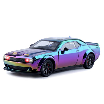 FRJV Car Toys for Boys 1/24 Diecast Cars Hellcat SRT Collectibles Model Kit,Pull Back Metal Toy Car with Lights and Sounds,Toy C