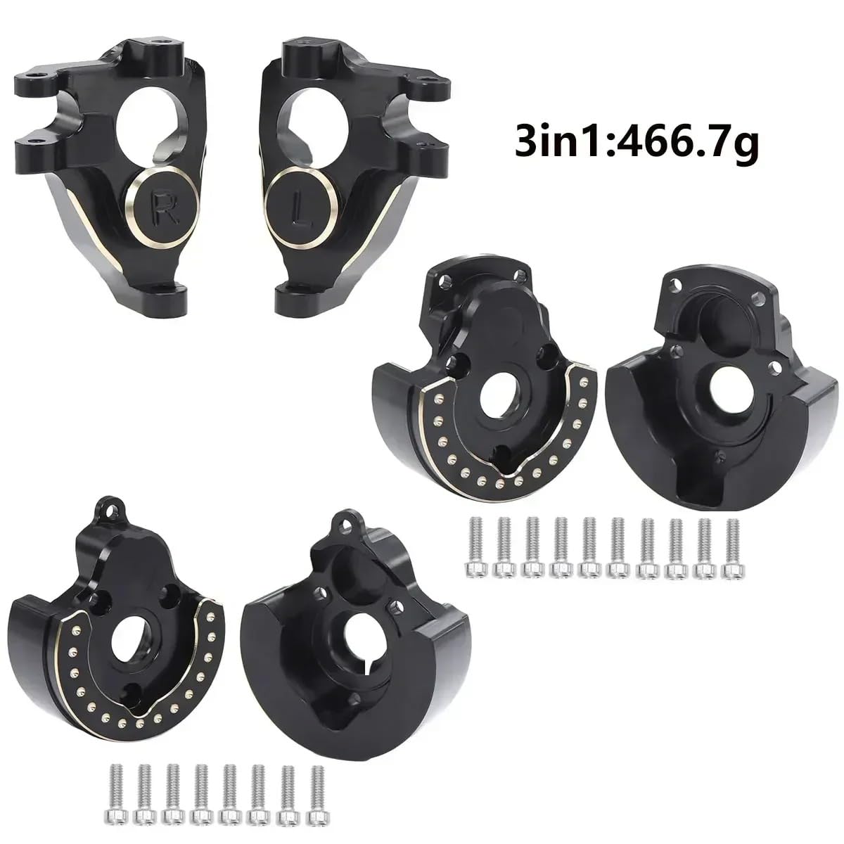 F10 Axle Brass Weights Steering Knuckles Front And Rear Portal Cover For 1/10 Rc Crawler Vanquish Vrd Vs4-10 Phoenix Lcg Upgrade