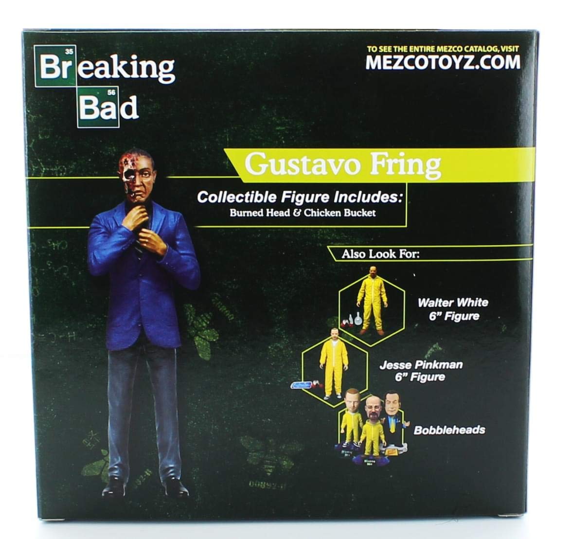 Mezco Breaking Bad Gus Fring Action Figure - Burned Face, Plastic, Black, MZ75361W, Entertainment Earth Exclusive